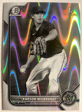 2022 Bowman Draft Chrome Karson Milbrandt #BDC-87 Black & White Ray Wave