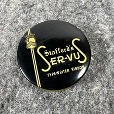 Vtg Stafford's Ser-vuS L.C. Smith 1/2" Typewriter Ribbon Tin W/ Ribbon-1995-Read