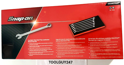 #ad SNAP ON TOOLS 6pc Metric FLANK DRIVE PLUS Wrench Foam Set 20 25MM SOEXM02FMBR $599.95