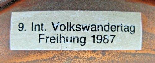 2 Decorative Copper Pans Volkswandertag Freihung Opf Windmill Sailboat Deer Buck - Picture 7 of 8