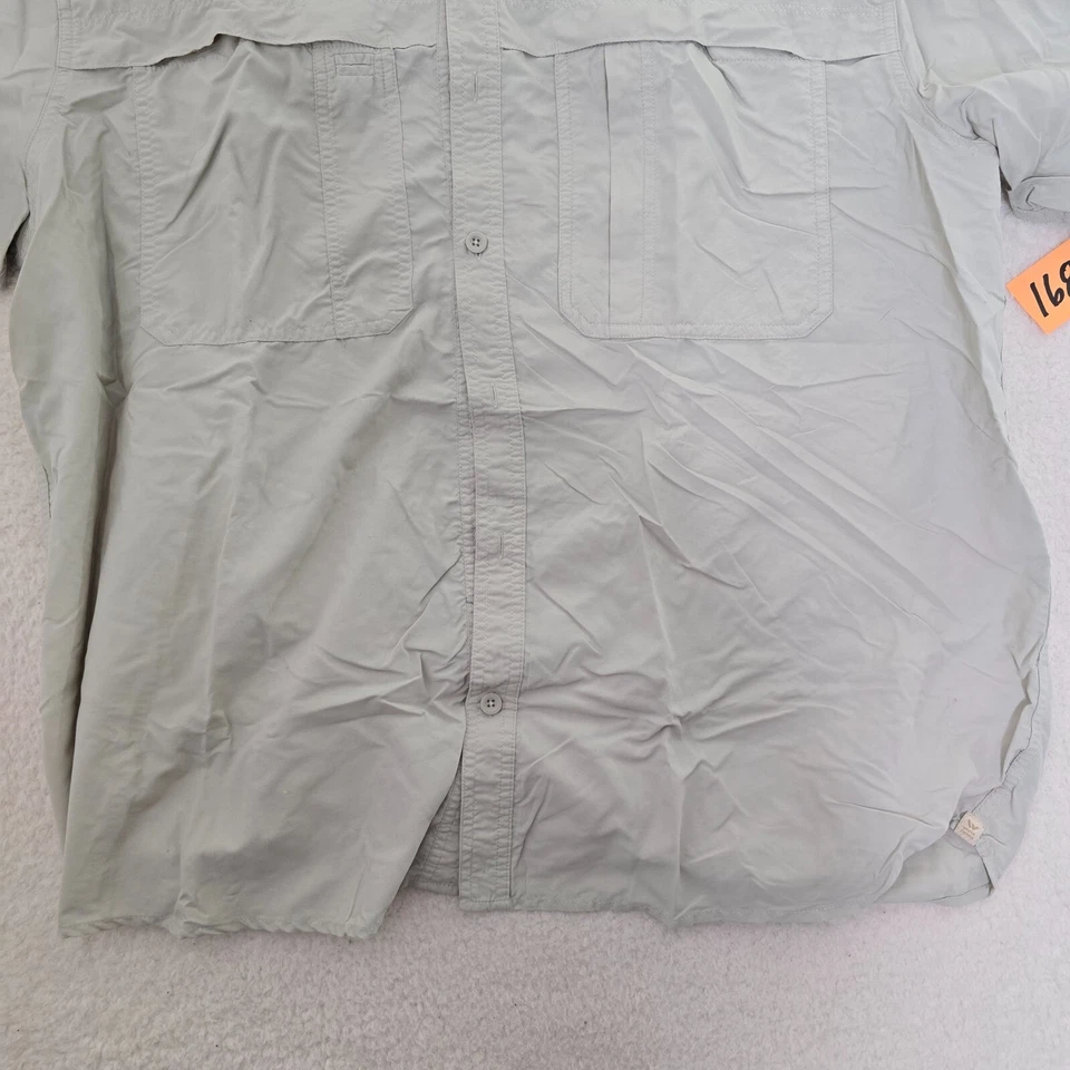 White Sierra Shirt Button Down Short Sleeve Collar Outdoor Vented Pockets READ - Image 2 of 4