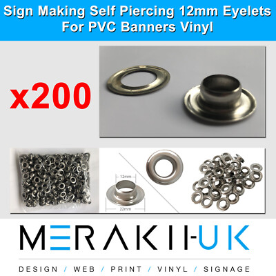 12mm Silver Brass Eyelets Kit - Male & Female Sets For Banners & Signage