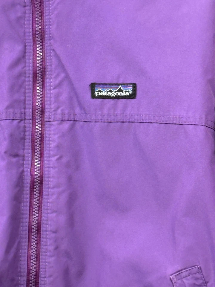 Patagonia Purple 1990s Vintage Windbreaker Fleece Lined Zip Snow Jacket Kids 14 - Image 2 of 4