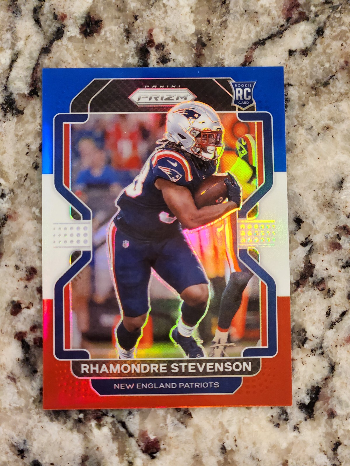 Rhamondre Stevenson 2021 Panini Prizm #367 Red White Blue Rookie Patriots