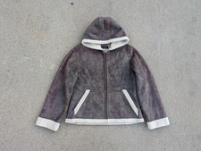 Vintage Mudd Hooded Sherpa Lined Suede Afghan Coat