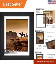 Modern Black 4x6 Picture Frame - Ideal for Grandparents Day  Mother's Day Gifts