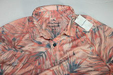 Tommy Bahama Polo Shirt Sunset Fronds Performance Zest Orange New SS Medium M