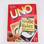 UNO Original Card Game House Rules Edition 1998 Mattel Family Ages 7+ Complete