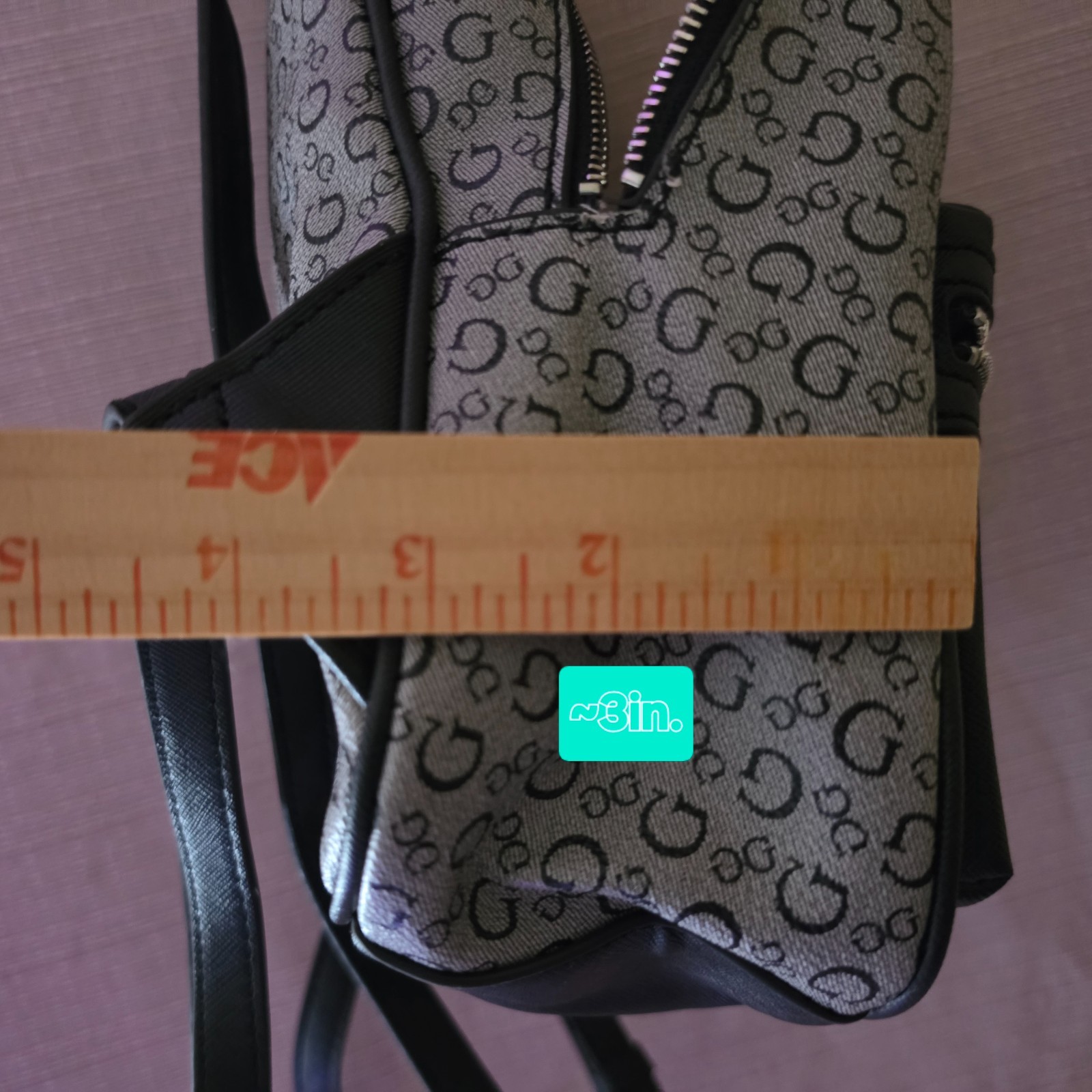 Guess Mini Backpack - Grey Black Monogram Logo _ PREOWNED — image 15