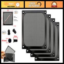 "120mm Computer Fan Filter Grills - Ultra Fine Aluminum Mesh, Black, 4 Pack with