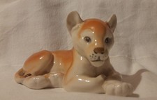 Lomonosov Porcelain Ornament of Lion Cub Laying