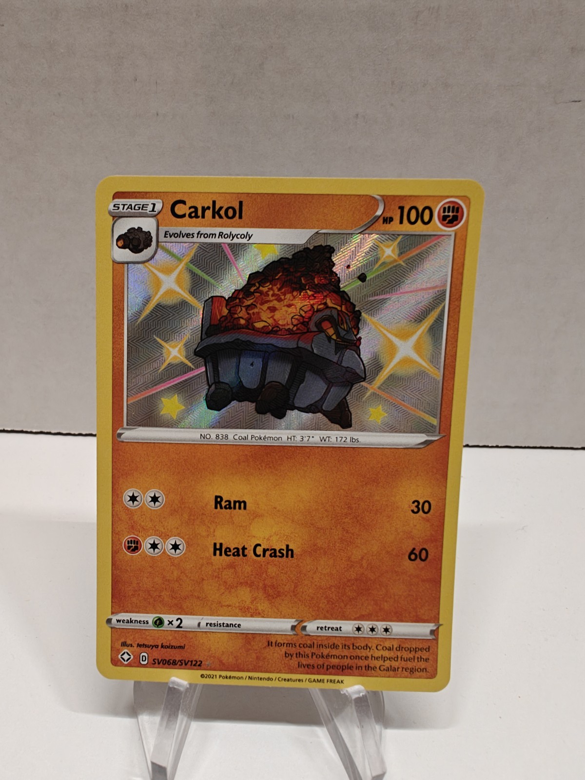 Carkol Holo Shiny Holo Rare Shining Fates: Shiny Vault SV068/SV122 NM