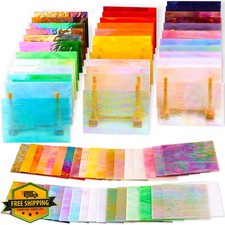 36 Sheets 4x6" Stained Glass Mosaic Tiles for Crafts Assorted Colors