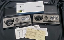 Pair of Audio-Technica AT899 Condenser Lavalier Microphones w XLR Adapter  Case