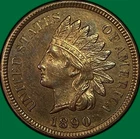 1890 RB Red Brown Indian Head Cent Uncirculated UNC Coin #37785