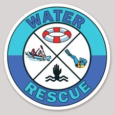 4 Inch Non-Reflective Water Rescue Vinyl Sticker Decal