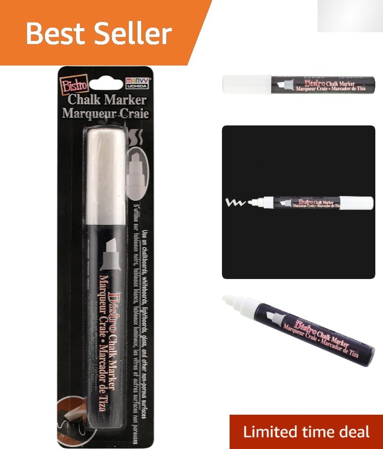 Chisel Tip White Bistro Chalk Marker for Art & Signage - 0.7