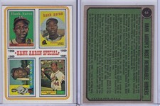 1974 Topps Baseball Card # 3 Hank Aaron Special Atlanta Braves 1st Base EX