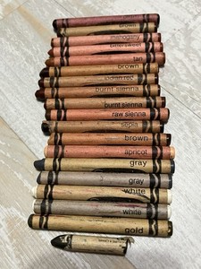 Crayola Brown Crayon Vintage Sepia Indian Red Burnt Sienna Mahogany Lot 19