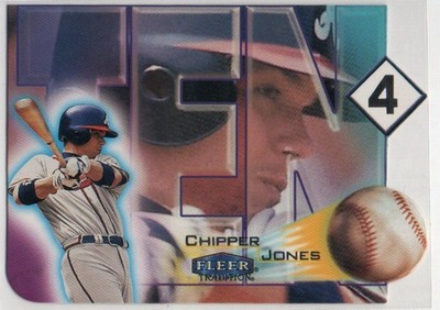 CHIPPER JONES 2000 FLEER TRADITION TEN 4 INSERT DIECUT CARD #8TF