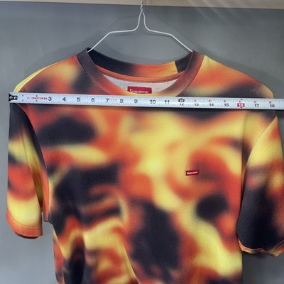 Supreme Shirt Mens Small Flames Fire Tie Dye Box Logo Streetwear