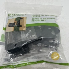 7.75in x 4in Heavy-Duty Black Stainless Steel Fence Gate Latch J1