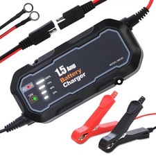 12V 1500mA Automatic Smart Motorcycle Battery Charger Maintainer for Car/RV/ATV
