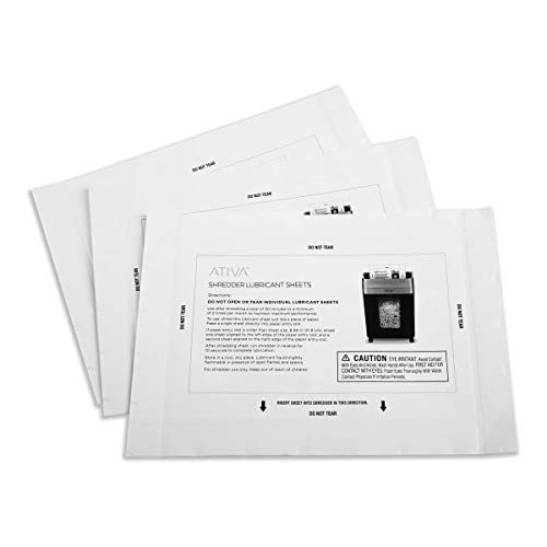 Ativa&trade; Shredder Lubricant Sheets, Pack of 100 Sheets