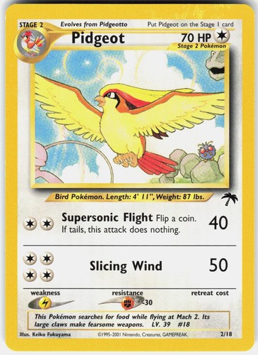 Pokemon Pidgeot 2/18 Promo Southern Islands Pokemon Near Mint