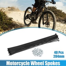 40pcs 14G J Bend Bicycle Steel Spokes 284mm 11.18" Cycle Spokes with Nipples