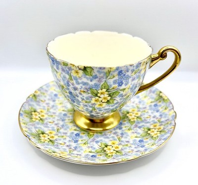 Shelley Fine Bone China Teetasse & Untertasse Duo Set / Ripon / Pat.: 13589 Primerose