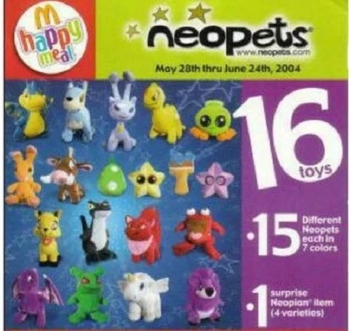 2004 & 2005 NEOPETS PLUSH MCDONALDS HAPPY MEAL TOYS - U - PICK