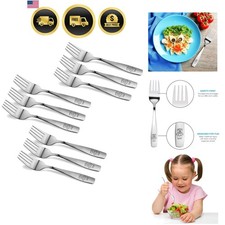 9 Piece Stainless Steel Kids Forks - Kids Cutlery, Toddler Safe Flatware, Sil...