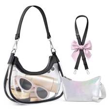 Clear Bag for Stadium Events, Clear Shoulder Bag for Stadium Approved with Wa...