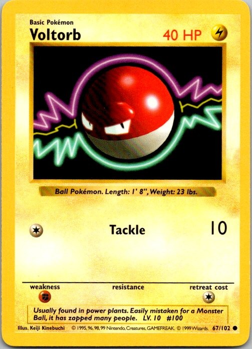 Voltorb Unlimited Common Base Set (Shadowless) 067/102 LP