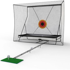 Golf &Uuml;bungsnetz Gro&szlig; 3x2,4m Mit Ballr&uuml;ckgabe & Decke, Metallrahmen Inkl. Tasche