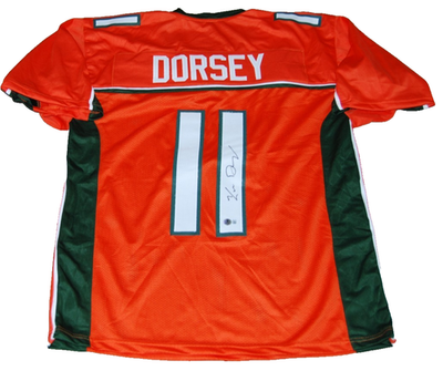 KEN DORSEY signed (MIAMI HURRICANES) #11 football jersey BECKETT