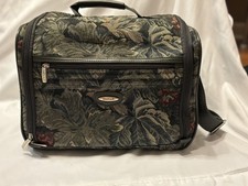 VINTAGE Jaguar Floral Tapestry Weekender Travel Luggage Bag Soft Shell Carry On