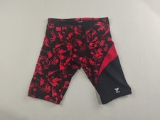 TYR Emulsion Wave Jammer Tech Size 26 Drawstring Swim Shorts Red Black