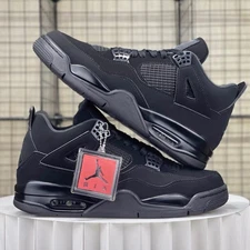 Jordan 4 "Black Cat" Retro Men's Mid Top Basketball Shoes No Shoebox