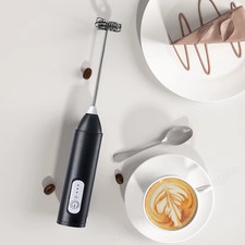 Electric Handheld Milk Frother Whisk Drink Mixer Coffee Stirrer USB Rechargeable