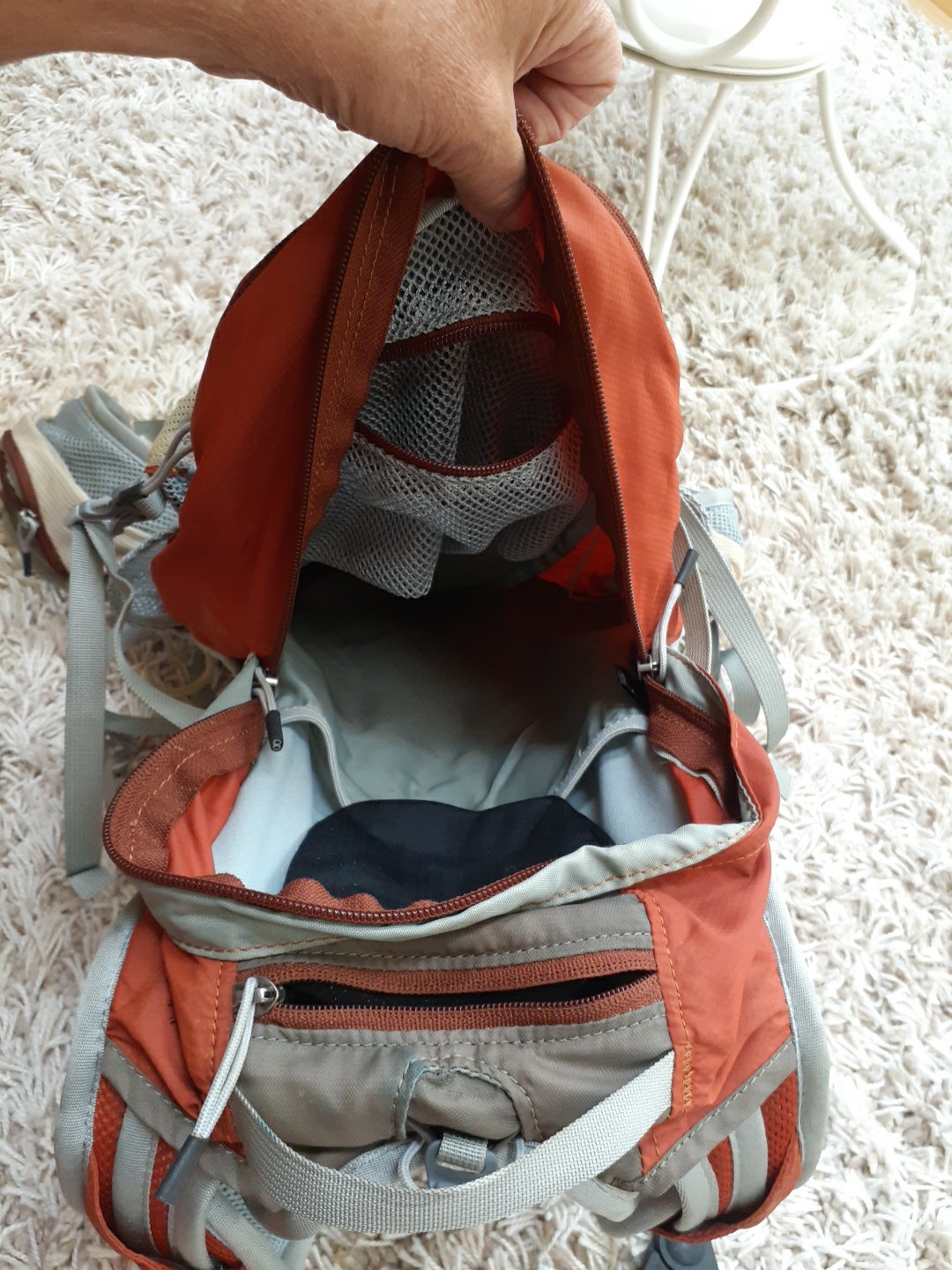 Gregory MIWOK Outdoor Sport Backpack Hiking Gray/RUST Unisex Daypack Bag CLEAN