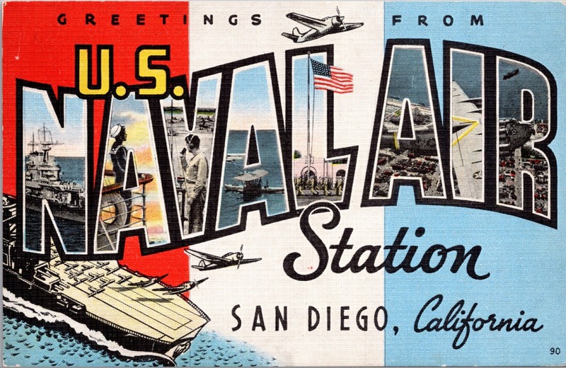 Greetings From United States Naval Air Station San Diego California Postcard