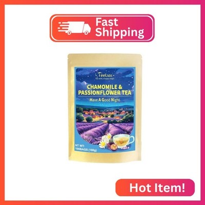 TeeLux Chamomile Passionflower Tea Bags, Smooth & Soothing Taste, 100 Count