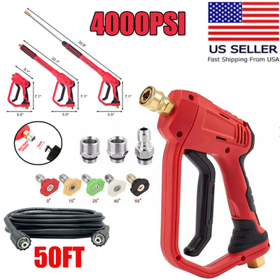 #ad High Pressure 4000PSI Car Power Washer Gun Spray Wand Lance Nozzle and Hose Kit $28.98