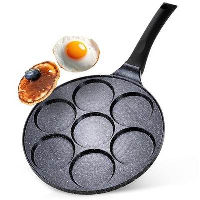 Spiegeleipfanne Granit 26cm 7 Löcher BLACK LINE Pfanne Pancake Antihaft