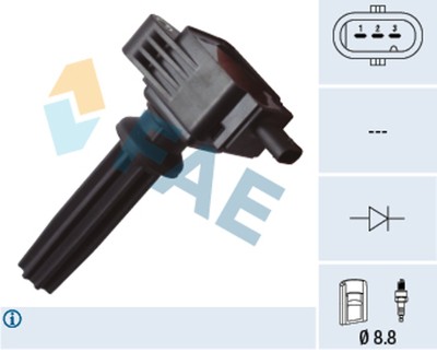 FAE Zündspule 80255 für FORD MONDEO 5 CD MAX WA6 4 BA7 Turnier FOCUS 3 CE GALAXY