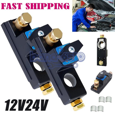 #ad 2PCS Car Battery Disconnect Isolator Cut Off Switch 12 24V Battery Terminal US $9.99