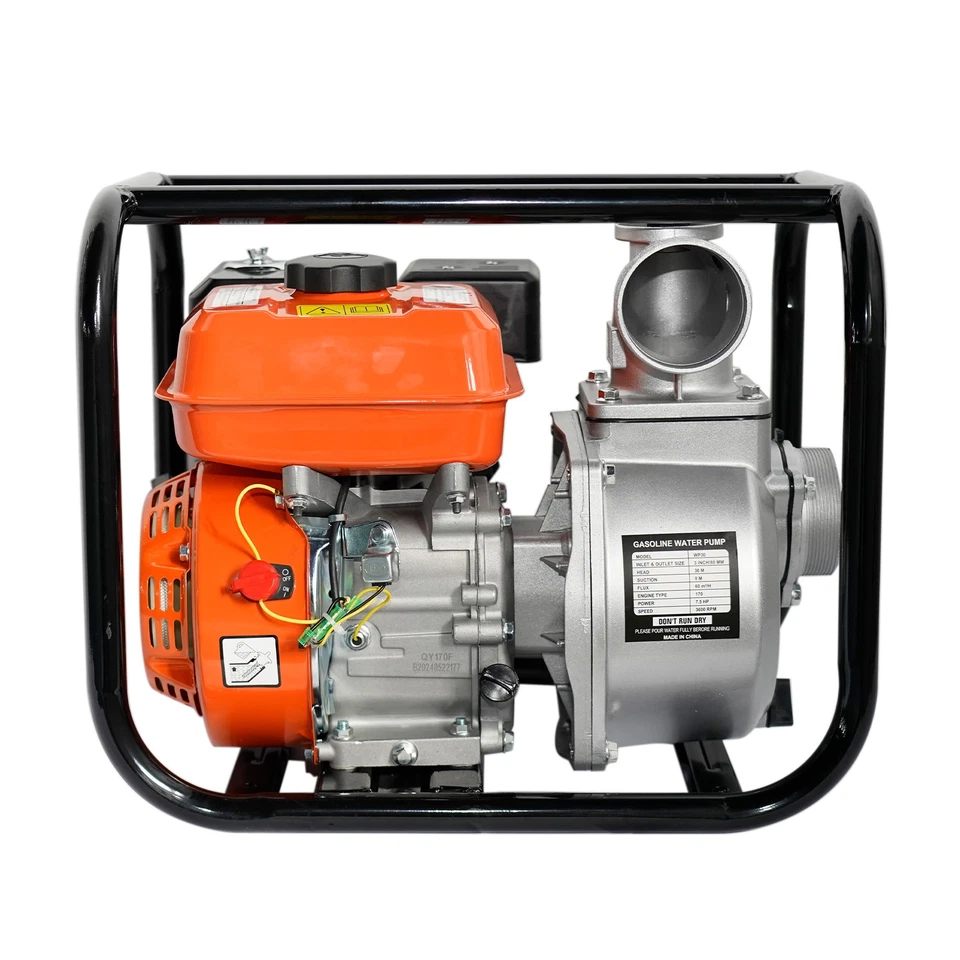4 Stroke 7.5HP 3" Gasoline Water Pump Portable Gas-Powered Semi-Trash Water Pump - Image 2 of 4