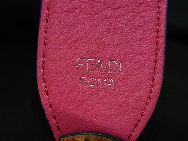 FENDI Python Leather Shoulder Bag Orange Pink AB … - image 4